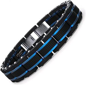 Pulseras para hombre en Acero Inoxidable Azul & Negro Ajustable